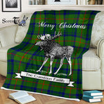 Scotstee Shop - Scotstee Shop Tartan Plaid Fleece Blankets With Moose Clan Cranstoun Hunting Tartan Plaid Christmas Blanket
