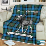 Scotstee Shop - Scotstee Shop Tartan Plaid Fleece Blankets With Moose Clan Ferguson Ancient Tartan Plaid Christmas Blanket