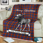 Scotstee Shop - Scotstee Shop Tartan Plaid Fleece Blankets With Moose Clan Fraser of Lovat Tartan Plaid Christmas Blanket