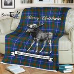 Scotstee Shop - Scotstee Shop Tartan Plaid Fleece Blankets With Moose Clan Edmonstone Tartan Plaid Christmas Blanket