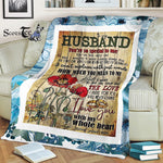 Scotstee Shop - Personalized Letter Funny Gift Cool Family Decoration To My Husband Letter Fleece Blanket