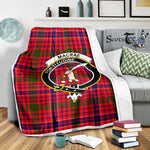 Scotstee Shop Tartan Plaid Blanket MacRae Modern Clan Crest Badge Scottish Tartan Plaid Sherpa Blanket