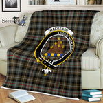 Scotstee Shop - Scotstee Shop Tartan Plaid Fleece Blankets MacKenzie Weathered Clan Crest Badge Tartan Fleece Blanket Scottish