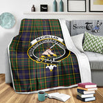 Scotstee Shop Tartan Plaid Blanket MacMillan Hunting Modern Clan Crest Badge Scottish Tartan Plaid Sherpa Blanket