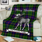 Scotstee Shop - Scotstee Shop Tartan Plaid Fleece Blankets With Moose Clan Forsyth Tartan Plaid Christmas Blanket