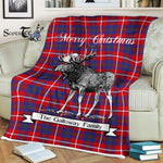 Scotstee Shop - Scotstee Shop Tartan Plaid Fleece Blankets With Moose Clan Galloway Red Tartan Plaid Christmas Blanket