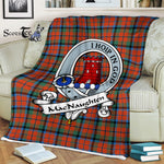 Scotstee Shop - Scotstee Shop Tartan Plaid Blankets MacNaughton Ancient Clan Badge Tartan Fleece Blanket Scottish