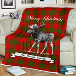 Scotstee Shop - Scotstee Shop Tartan Plaid Fleece Blankets With Moose Clan Dewar Tartan Plaid Christmas Blanket