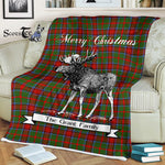 Scotstee Shop - Scotstee Shop Tartan Plaid Fleece Blankets With Moose Clan Grant of Monymusk Tartan Plaid Christmas Blanket