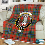 Scotstee Shop - Scotstee Shop Tartan Plaid Fleece Blankets MacLean Of Duart Ancient Clan Crest Badge Tartan Fleece Blanket Scottish