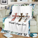 Scotstee Shop - Fleece Blanket - Faith Hope Love  Gifts Fleece Blanket