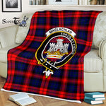 Scotstee Shop - Scotstee Shop Tartan Plaid Fleece Blankets MacLachlan Modern Clan Crest Badge Tartan Fleece Blanket Scottish