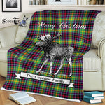 Scotstee Shop - Scotstee Shop Tartan Plaid Fleece Blankets With Moose Clan Clephane Tartan Plaid Christmas Blanket
