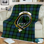 Scotstee Shop - Scotstee Shop Tartan Plaid Fleece Blankets MacKie Clan Crest Badge Tartan Fleece Blanket Scottish