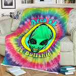 Scotstee Shop - Scotstee Shop Blanket Alien - Area 51 Is Bullshit Rainbow Hippie Fleece Blanket