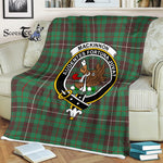 Scotstee Shop - Scotstee Shop Tartan Plaid Fleece Blankets MacKinnon Hunting Ancient Clan Crest Badge Tartan Fleece Blanket Scottish
