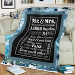 Scotstee Shop - Fleece Blanket - Gift Husband Mr And Mrs Married Love Forever Gifts Fleece Blanket