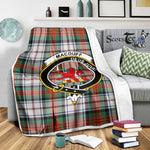 Scotstee Shop Tartan Plaid Blanket MacDuff Dress Ancient Clan Crest Badge Scottish Tartan Plaid Sherpa Blanket