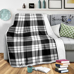 Scotstee Shop Tartan Plaid Blanket MacFarlane Black & White Scottish Tartan Plaid Sherpa Blanket