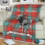 Scotstee Shop - Scotstee Shop Tartan Plaid Fleece Blankets With Moose Clan Dunbar Ancient Tartan Plaid Christmas Blanket