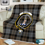 Scotstee Shop - Scotstee Shop Tartan Plaid Fleece Blankets MacKay Weathered Clan Crest Badge Tartan Fleece Blanket Scottish