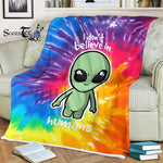 Scotstee Shop - Scotstee Shop Blanket Aliens Don't Believe Humans Hippie Fleece Blanket