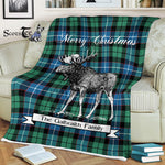 Scotstee Shop - Scotstee Shop Tartan Plaid Fleece Blankets With Moose Clan Galbraith Ancient Tartan Plaid Christmas Blanket
