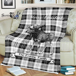 Scotstee Shop - Scotstee Shop Tartan Plaid Fleece Blankets With Moose Clan Erskine Black And White Tartan Plaid Christmas Blanket