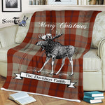 Scotstee Shop - Scotstee Shop Tartan Plaid Fleece Blankets With Moose Clan Davidson Dress Dancers Tartan Plaid Christmas Blanket