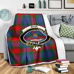 Scotstee Shop Tartan Plaid Blanket Mar Clan Crest Badge Scottish Tartan Plaid Sherpa Blanket