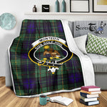 Scotstee Shop Tartan Plaid Blanket Monteith Hunting Clan Crest Badge Scottish Tartan Plaid Sherpa Blanket