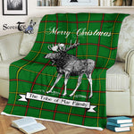 Scotstee Shop - Scotstee Shop Tartan Plaid Fleece Blankets With Moose Clan Tribe of Mar Tartan Plaid Christmas Blanket