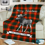 Scotstee Shop - Scotstee Shop Tartan Plaid Fleece Blankets With Moose Clan Douglas of Roxburgh Tartan Plaid Christmas Blanket