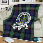Scotstee Shop - Scotstee Shop Tartan Plaid Fleece Blankets MacKenzie Modern Blue Clan Badge Tartan Fleece Blanket Scottish