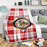 Scotstee Shop Tartan Plaid Blanket Maxwell Plaid Clan Crest Badge Scottish Tartan Plaid Sherpa Blanket