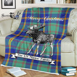 Scotstee Shop - Scotstee Shop Tartan Plaid Fleece Blankets With Moose Clan US Marine Tartan Plaid Christmas Blanket