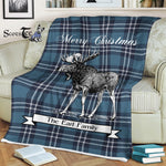 Scotstee Shop - Scotstee Shop Tartan Plaid Fleece Blankets With Moose Clan Earl Of St Andrews Tartan Plaid Christmas Blanket