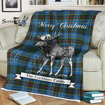 Scotstee Shop - Scotstee Shop Tartan Plaid Fleece Blankets With Moose Clan Cockburn Tartan Plaid Christmas Blanket