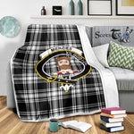 Scotstee Shop Tartan Plaid Blanket Menzies Modern Clan Crest Badge Scottish Tartan Plaid Sherpa Blanket
