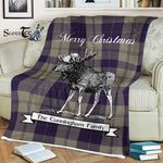 Scotstee Shop - Scotstee Shop Tartan Plaid Fleece Blankets With Moose Clan Cunningham Dress Blue Dancers Tartan Plaid Christmas Blanket