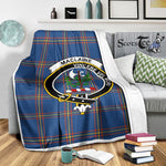 Scotstee Shop Tartan Plaid Blanket MacLaine Of Loch Buie Hunting Ancient Clan Crest Badge Scottish Tartan Plaid Sherpa Blanket