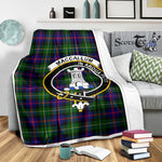 Scotstee Shop Tartan Plaid Blanket Malcolm Moderm Clan Crest Badge Scottish Tartan Plaid Sherpa Blanket