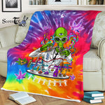 Scotstee Shop - Scotstee Shop Blanket Alien Psychedelic Scientist Tie Dye Hippie Fleece Blanket