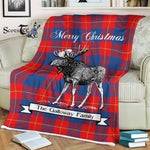 Scotstee Shop - Scotstee Shop Tartan Plaid Fleece Blankets With Moose Clan Galloway Tartan Plaid Christmas Blanket