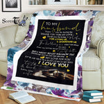Scotstee Shop - Personalized Gift Letter To My Husband Cute Man Present Family Gift Fleece Blanket