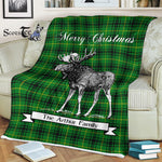 Scotstee Shop - Scotstee Shop Tartan Plaid Fleece Blankets With Moose Clan Arthur Tartan Plaid Christmas Blanket