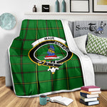 Scotstee Shop Tartan Plaid Blanket Mar Hunting Clan Crest Badge Scottish Tartan Plaid Sherpa Blanket