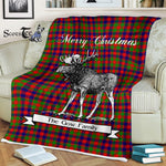 Scotstee Shop - Scotstee Shop Tartan Plaid Fleece Blankets With Moose Clan Gow Tartan Plaid Christmas Blanket