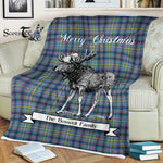 Scotstee Shop - Scotstee Shop Tartan Plaid Fleece Blankets With Moose Clan Boswell Tartan Plaid Christmas Blanket