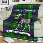 Scotstee Shop - Scotstee Shop Tartan Plaid Fleece Blankets With Moose Clan Tait Tartan Plaid Christmas Blanket